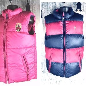 Girls 6 Ralph Lauren Reversible Down Vest Pink
